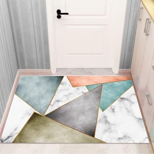Door Welcome Mat Living Room Carpet Bedroom Carpet Corridor Kitchen Front Door Mat Non-slip Absorbent Geometric Bathroom Mat