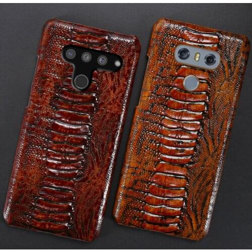 Leather Phone Case For LG V50 G8S V10 V20 V30 V30s V40 Q6 Q7 Q8 G3 G4 G5 G6 G7 G8 G8X ThinQ K40 Cowhide Ostrich Foot Back Cover