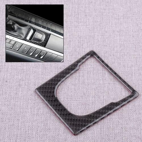 CITALL Brake Button Panel Cover Trim Fit For Porsche Macan 2014 2015 2016 2017 2018 2019 Carbon Fiber Black