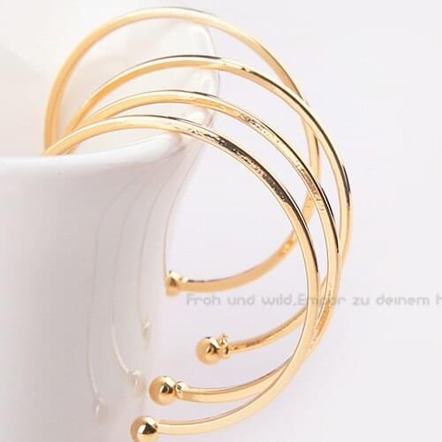 6pcs Fashion Korean semi-circular Large Stud Earrings Personality Retro c-shaped Earrings For Women Diy Jewelry Accessories