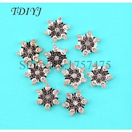 TDIYJ Newest (20 pieces/lot) Snowflake Floating Locket Charms for Memory Locket as Christmas Gifts for Women