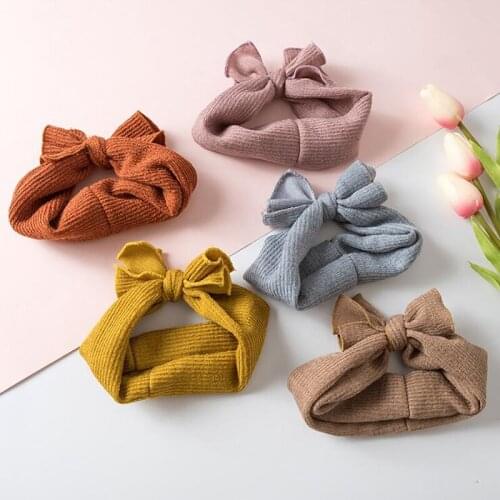 Korean New Childrens Cross Hair Band Bow Fabric Stretch Headband Autumn And Winter Girls Baby Hair Accessories