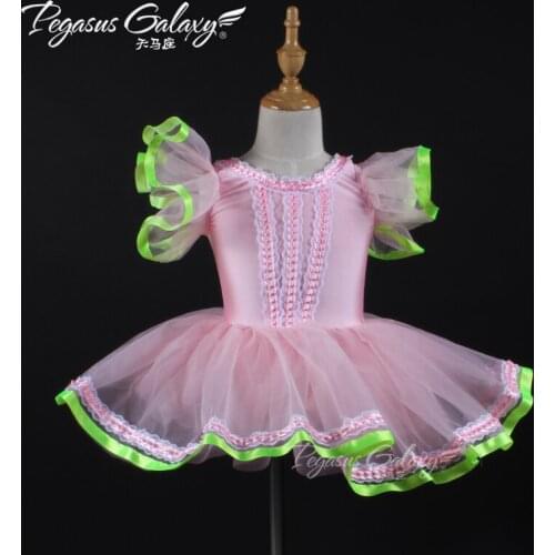 New Arrival Sleeveless Childrens Girls Contrasting Pink Princess Kids Ballet Tutu Dress Girls Stage Dancing Costumes B-6332
