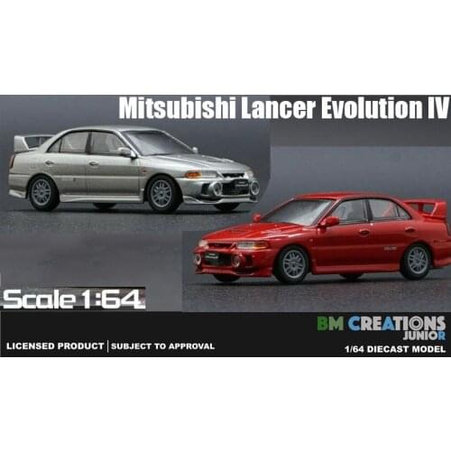 NEW 3 inches 1/64 Mit-subishi Lancer Evolution IV by BM Creations JUNIOR Diecast toys For Collection Gift