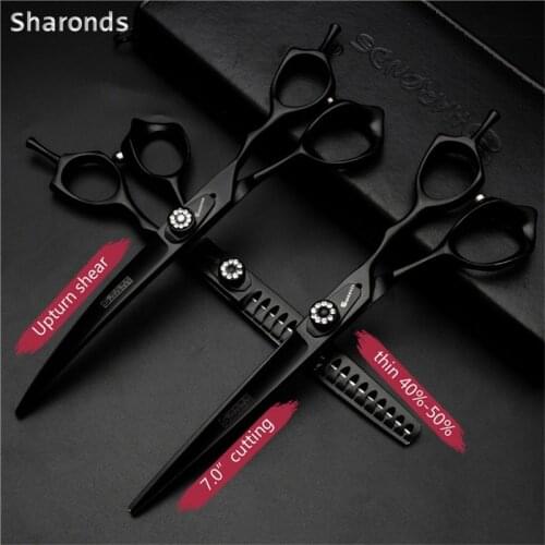 7 inch hairdressing scissors Japan 440c special barber scissors sharp-resistant non-slip scissors free logo hair scissors set