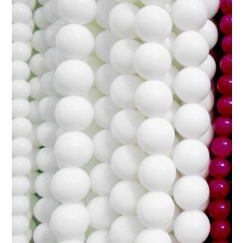 Wholesale 15.5" Smooth round white Dull Polish Matte Onyx Stone Beads 6 8 10 12 14mm Pick Siz