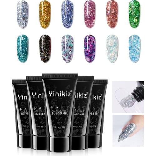 Yinikiz Poly Nail Gel For Nails Extension Finger nail art Manicure Acryl gel Varnish hybrid 30ML Poly UV Gel Polish Extension