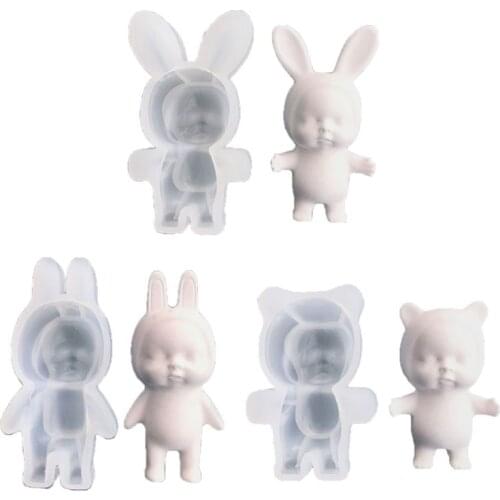 Silicone Sleep Doll Epoxy Resin Molds Cute Beanies Doll Resin Casting Mold Tools