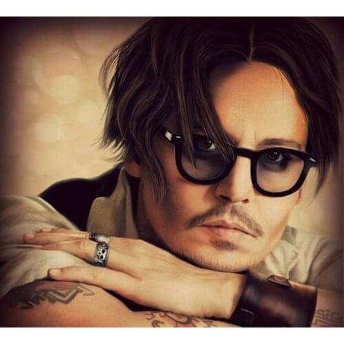 New Fashion Johnny Depp Style Round Sunglasses Clear Tinted Lens Brand Design Party Show Sun Glasses Oculos De Sol UV400 Eyewear