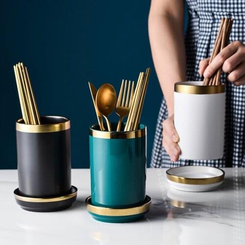 European Style Light Luxury Household Ceramic Chopsticks Table Decoration Kitchen Storage Supplies Restaurant Hotel Service