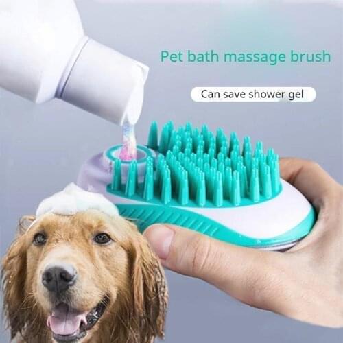 Pet Dog Bath Brush SPA Massage Dual-purpose Dog Comb Silicone Pet Brush Bath Massage Brush Dog Cleaning Tools Pet Supplies
