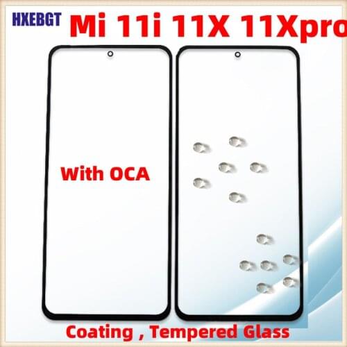 LCD Screen Outer Glass Lens For Xiaomi Mi 11i 11X 11X Pro Front Panel Temered Glass Lens Tempered Glass Cover Lens Repair Parts