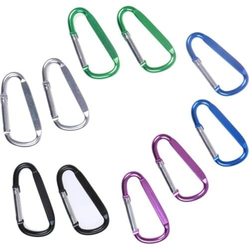 High Quality 10Pcs D Shape Mini Climbing Carabiner Buckle Snap Spring Clip Hook Keychain Survival Camping Hiking Equipment Acce