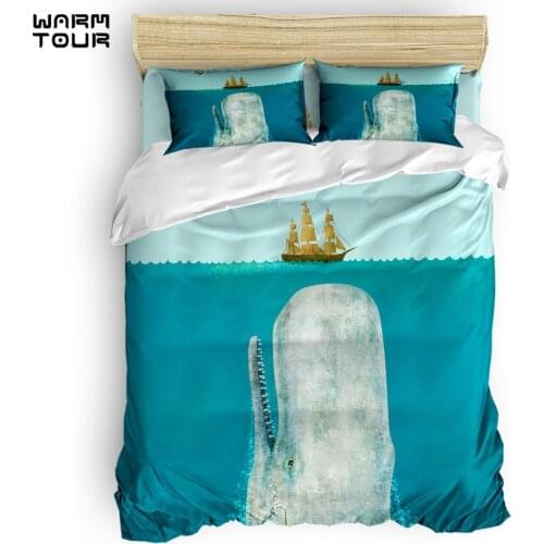 WARMTOUR Duvet Cover The Whale Duvet Cover Set 4 Piece Bedding Set For Beds DHL Shipping Method
