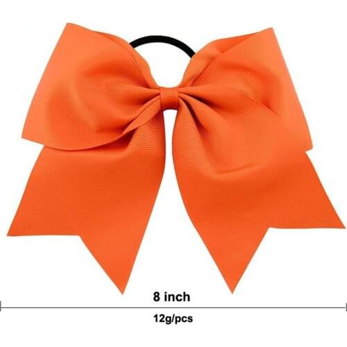 7 inch Cheer bow WITH Elalstic bands Girls Women Hair bands Ponytail Holder Large Hair Ribbons bow Headwear