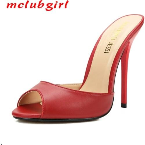 Mclubgirl 2020 Women Sexy Super High Heel Pumps Red Party Wedding Sexy FIsh Toe Pumps for Women Fashion Sexy Shoes ZQJ