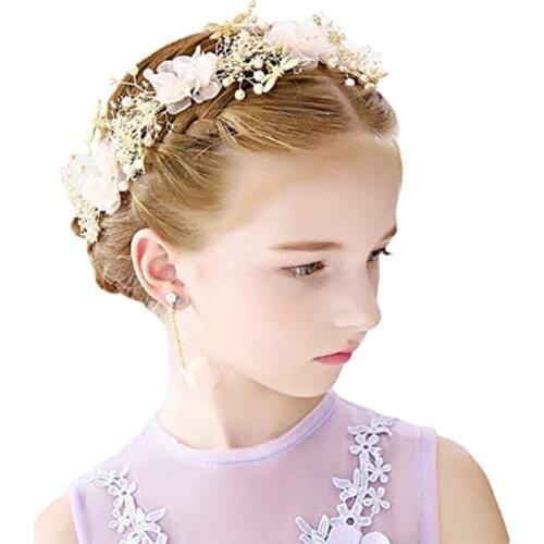 Floral Princess Wedding Headpiece Dried Flower Headband Dragonfly Tiara Hair Accessories For Women And Girls And Bridal Weddin