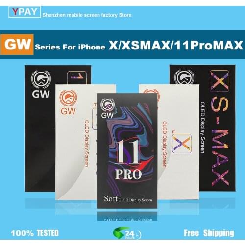 GW X Xs Xs Max OLED For iPhone X Xs Max 11Pro LCD Display Touch Screen Digitizer Assembly Replacement Parts LCDs + Gifts