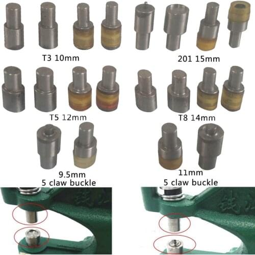 1Set 9.5-15mm Manual Claw Brace Clasp Snap Mold Press Machine Button Fastener Dies DIY Hand Pressure Pressing Clamp Machine Tool