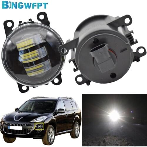 1Pair Fog Light Fog Lamp Assembly Headlights For Peugeot 4007 GP 2007-2010 2011 2012 2013 Daytime Running Light Car H11 LED 12V