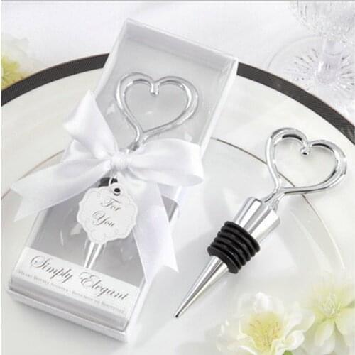 200PCS/LOT Wedding favors and gifts Heart Shape wine bottle Stopper wholesale party supplies wedding giveaways FREE SHIPPING