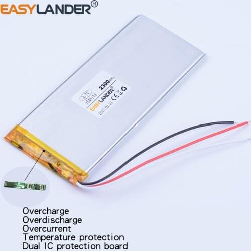 3-wire 3543114 XWD 3543114P 3.7V 2300mAh polymer lithium battery for china clone Goophone 5.5 iphone 6S 6plus GPS DVR toys