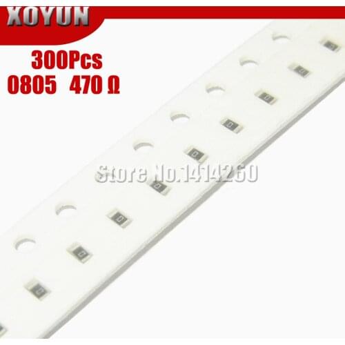 300PCS 0805 SMD Resistor 1% 470 ohm 1/8W 470R 471