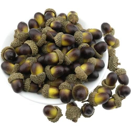 Gresorth 50pcs Artificial Acorn Retro Color Fake Acorns DIY Craft Home Party Festival Christmas Fruit Decoration