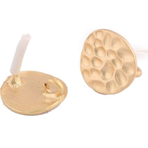 Onwear 10pcs earring making accessories 15mm hammered circle blank earrings base connectors for diy jewelry making