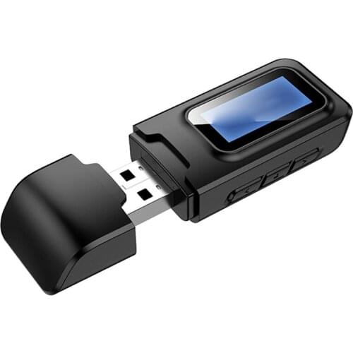 Wireless Adapter Bluetooth 5.0 o Transmitter Receiver 2 in 1 USB Bluetooth Dongle with LCD Display 2Pcs