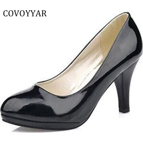 COVOYYAR 2019 Dress Shoes Women Stiletto Thin High Heels Classic Work OL Shoes Wedding Women Pumps Big Sizes WHH641