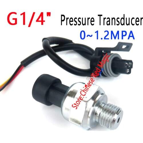 NEW 0~1.2 MPa DC 5V G1/4" DN10 Pressure Sensor Transmitter Pressure Transducer 174 PSI For Water Gas Oil