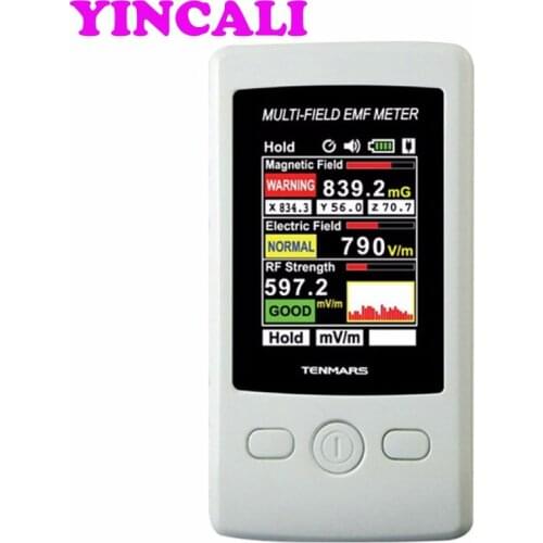 Digital Electromagnetic Radiation Detector TM190 Gauss 3-axis Magnetic Electric RF Field Strenght Multi-Field EMF Meter TM-190