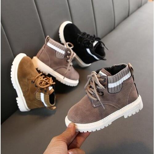 Child Casual Boots New Autumn Winter Martin Boots Boys Shoes Fashion Leather Soft Antislip Girls Snow Boot Sport Running Shoes