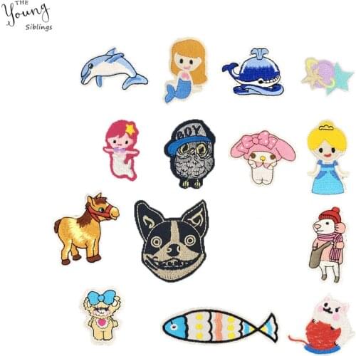 Cartoon Animal Embroidery Childrens Cloth Stickers Clothes Jeans Iron Patch Decoration Sewing DIY Badge Clothing Accessories