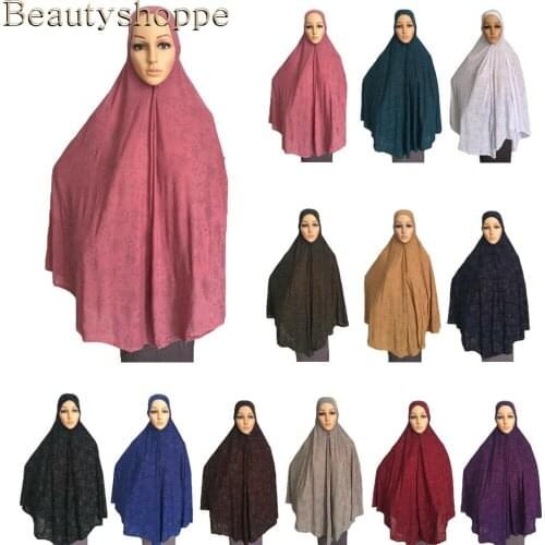 Khimar Burqa Long Hijab Scarf Muslim Women Large Amira Overhead Prayer Clothes Islamic Long Sleeve Niqab Jilbab Abaya Arab Tops