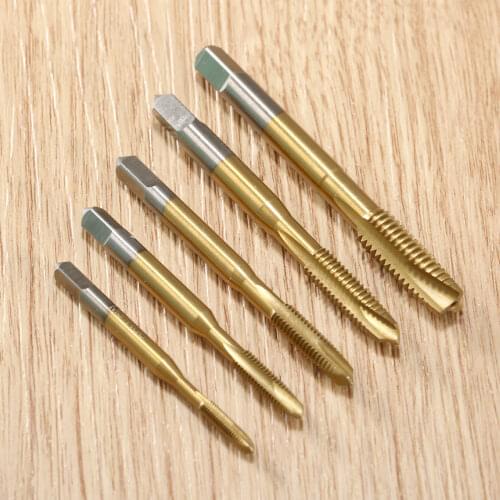 DRELD 5Pcs M3-M8 Hand Tap HSS Spiral Point Tap Straight Flute Thread Metric Machine Screw Taps Hand Tool M3 M4 M5 M6 M8 torneira