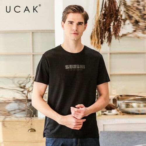 UCAK Brand Classic O-Neck Bamboo Fiber T Shirt Men Clothes Summer New Arrival Streetwear Breathable Refresh Tshirt Homme U5580
