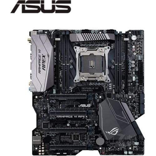 Used For Asus ROG Rampage VI Apex Original Desktop Intel X299 DDR4 Motherboard LGA LGA 2066 USB3.0 M.2 SATA3