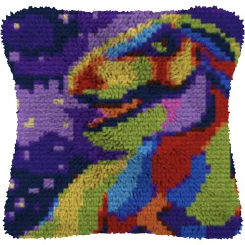 Latch Hook kits Pillow Dinosaur Diy Handmade Printed Canvas Cushion Latch Hook Kits DIY Unfinished accessories