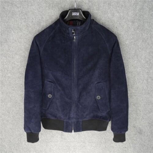 Free shipping.Classic England G9 style Suede leather jacket.quality thick cowhide coat.men casual genuine leather clothes