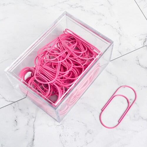 Pink Cute Creative Fat Paper Clip 50mm metal Line Color Pin Bookmark Shool Stationary Office Clip big wide Paperclips Metal