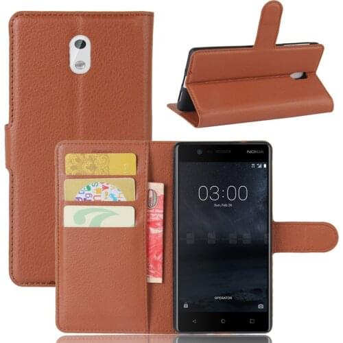 Fashion Wallet PU Leather Case Cover For NOKIA 3 Flip Protective Phone Back Shell With Card Slot Holders