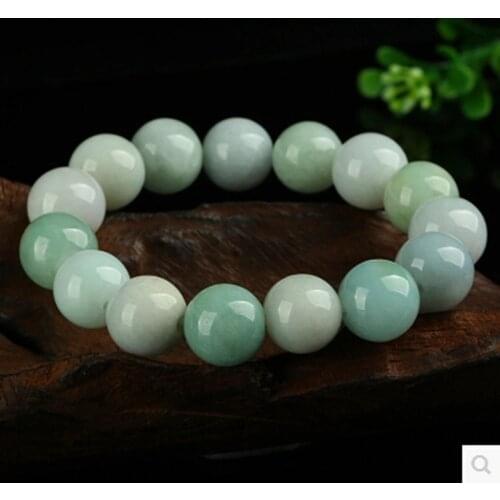 Natural jade Emerald 10MM Round Bead Bracelet Adjustable Bangle Charm Jewellery Fashion Accessories Hand-Carved Man Luck Amulet