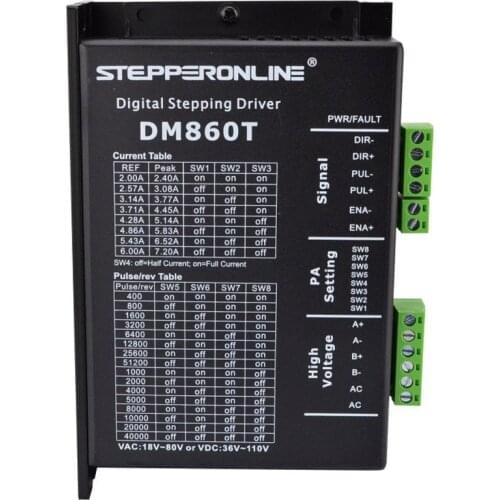 Nema34 Stepper Motor Driver DM860T 2.4-7.2A 18-80VAC or 36-110VDC