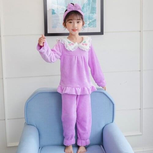 Baby Boy Girl Clothes Pajamas Set Flannel Fleece Toddler Child Warm princess Sleepwear Kids Home Suit Winter Fall Spring 3-13Y