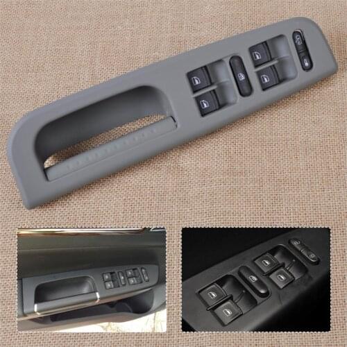 DWCX Car Interior Grey Window Master Switch + Panel Bezel + Handle Trim 1J4 959857 for VW Bora Passat Jetta 3B0867175 3B1867171E