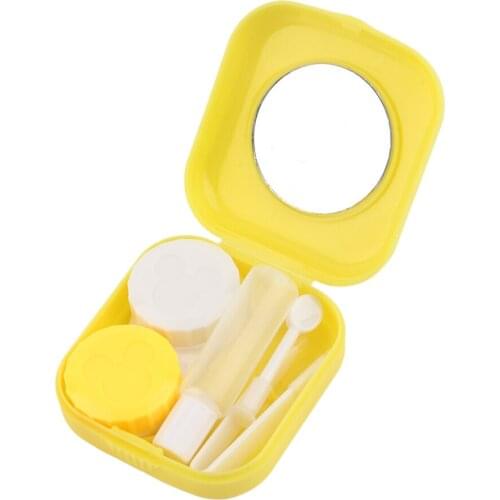 Plastic Portable Mini Contact Lens Case Outdoor Travel Contact Lens Holder Container With Mirror Easy Carry For Eyes Care