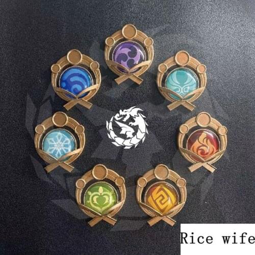 New Genshin Impact Gods Eye Pendant Anime Peripheral Resin Rice Wife Emblem Mens and Womens Clothing Accessories