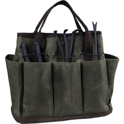 Gardening Heavy-duty Tote Bag with Pockets Garden Tote Organizer Bag Carrier for Outdoor Lawn Storage Containers Waterproof
